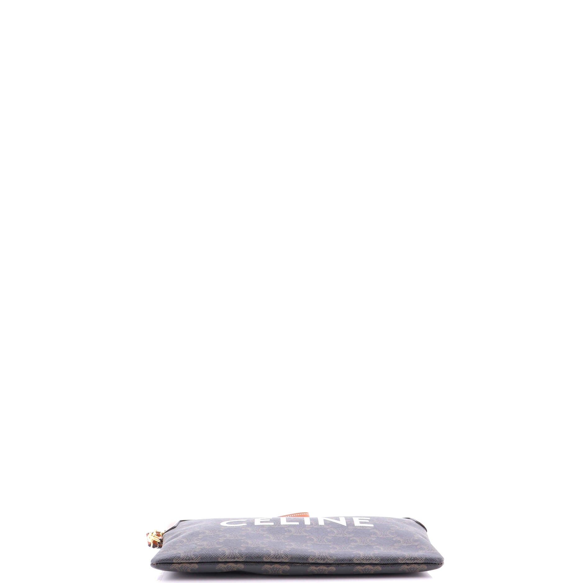 Logo Zip Wristlet Pouch Triomphe Coated Canvas Small