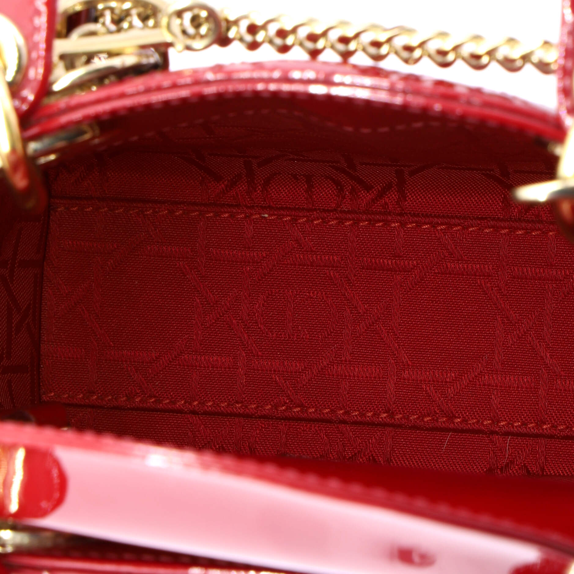 Lady Dior Chain Bag Cannage Quilt Patent Mini