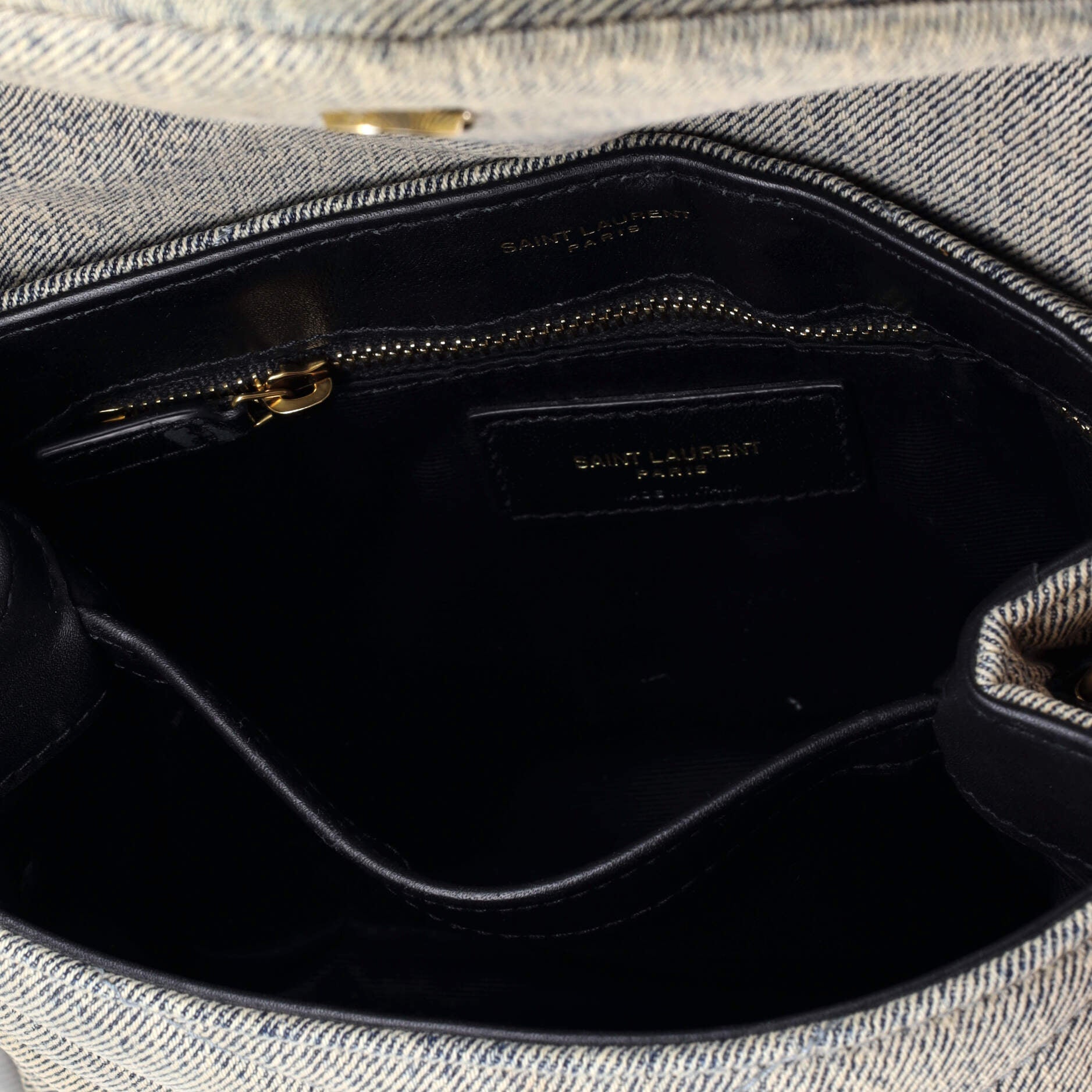 Loulou Shoulder Bag Matelasse Chevron Denim Toy