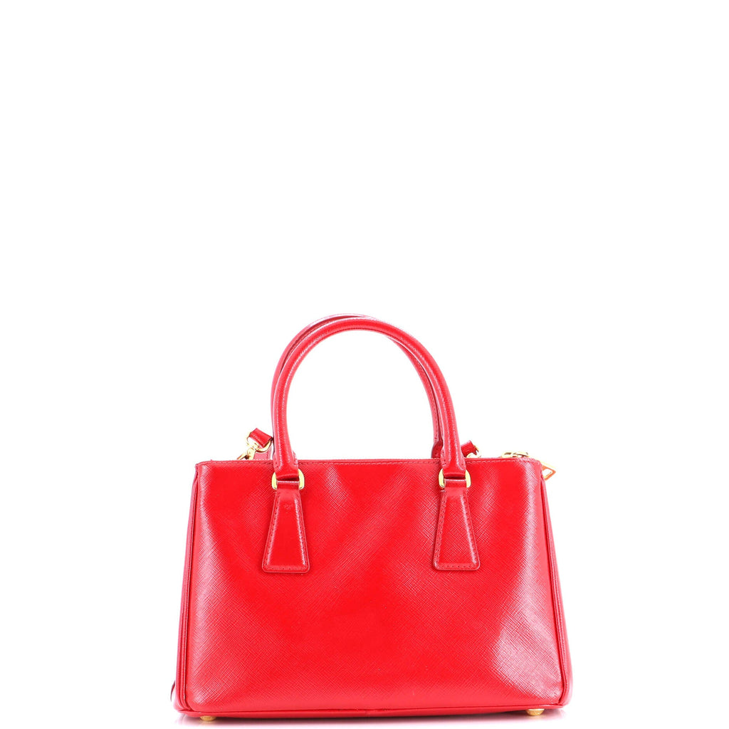 Double Zip Lux Tote Vernice Saffiano Leather Small