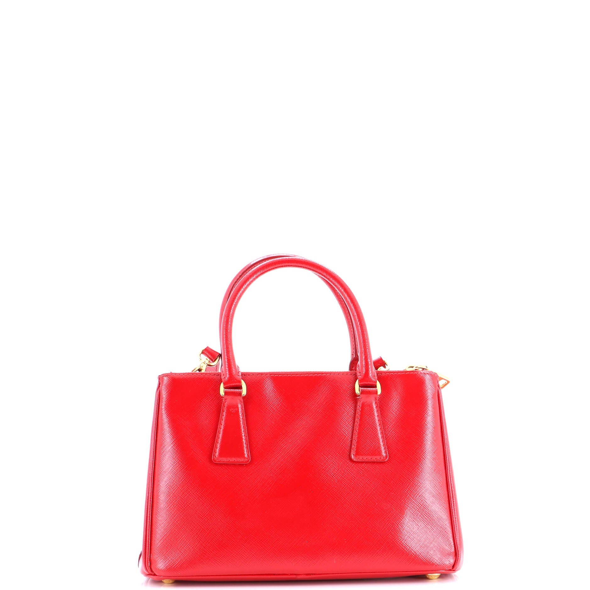 Double Zip Lux Tote Vernice Saffiano Leather Small