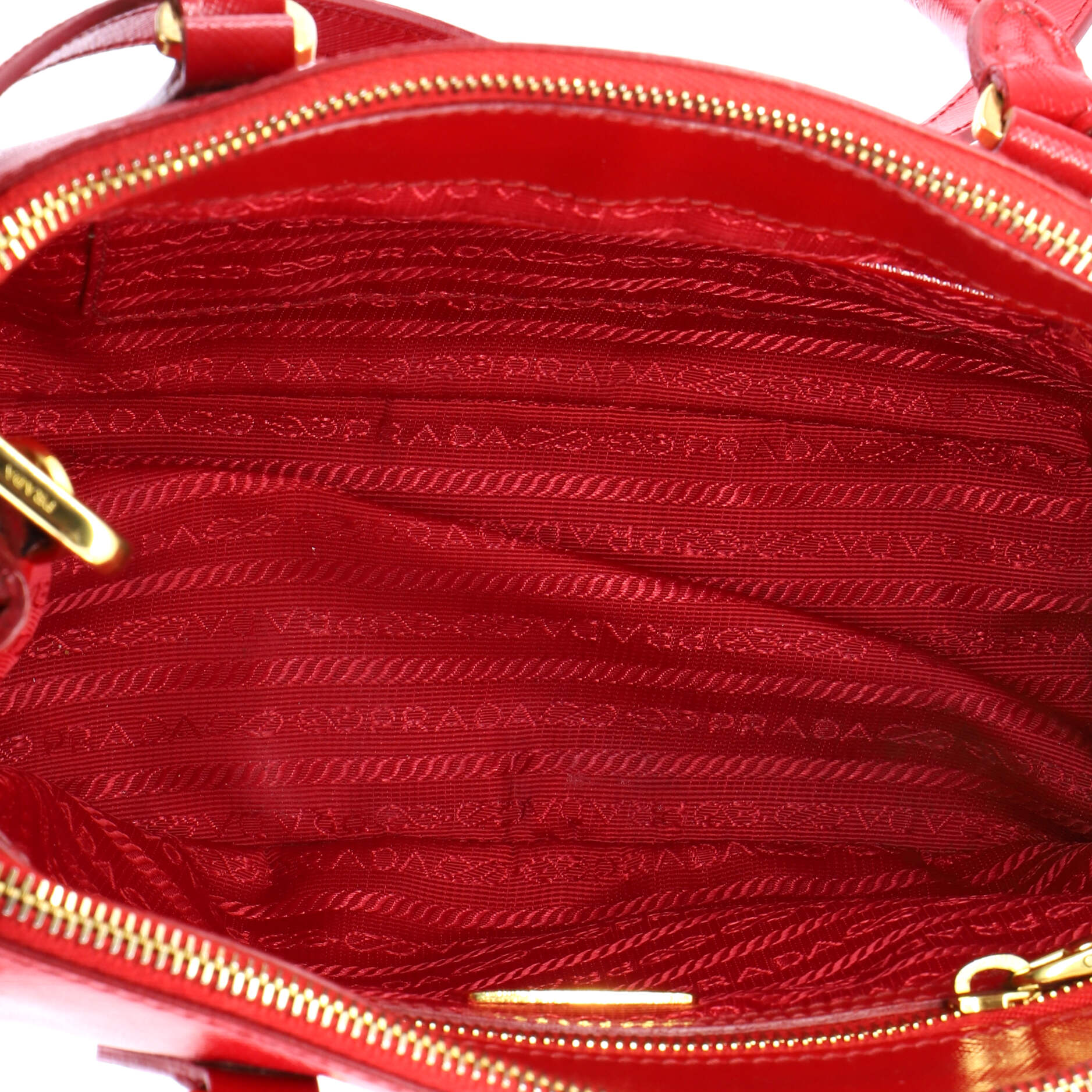 Double Zip Lux Tote Vernice Saffiano Leather Small