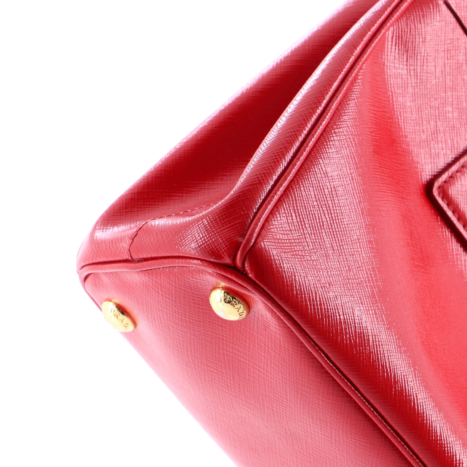 Double Zip Lux Tote Vernice Saffiano Leather Small