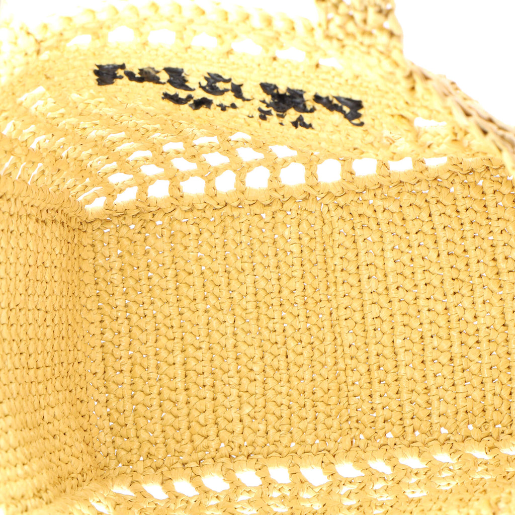 Triangle Logo Open Tote Raffia Small