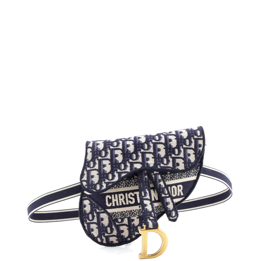 Saddle Belt Bag Logo Embroidered Oblique Canvas