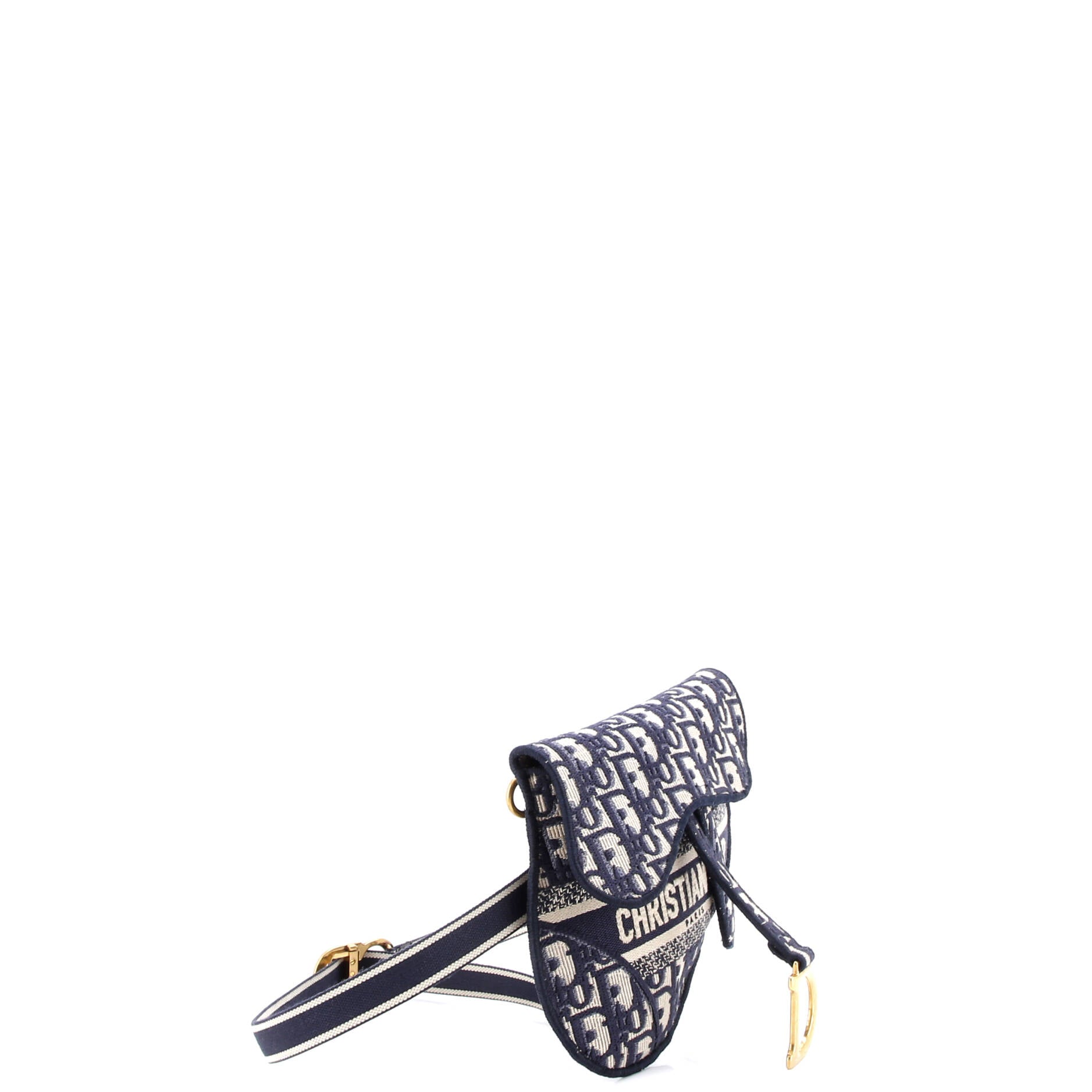Saddle Belt Bag Logo Embroidered Oblique Canvas