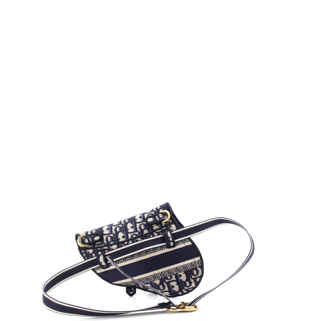 Saddle Belt Bag Logo Embroidered Oblique Canvas