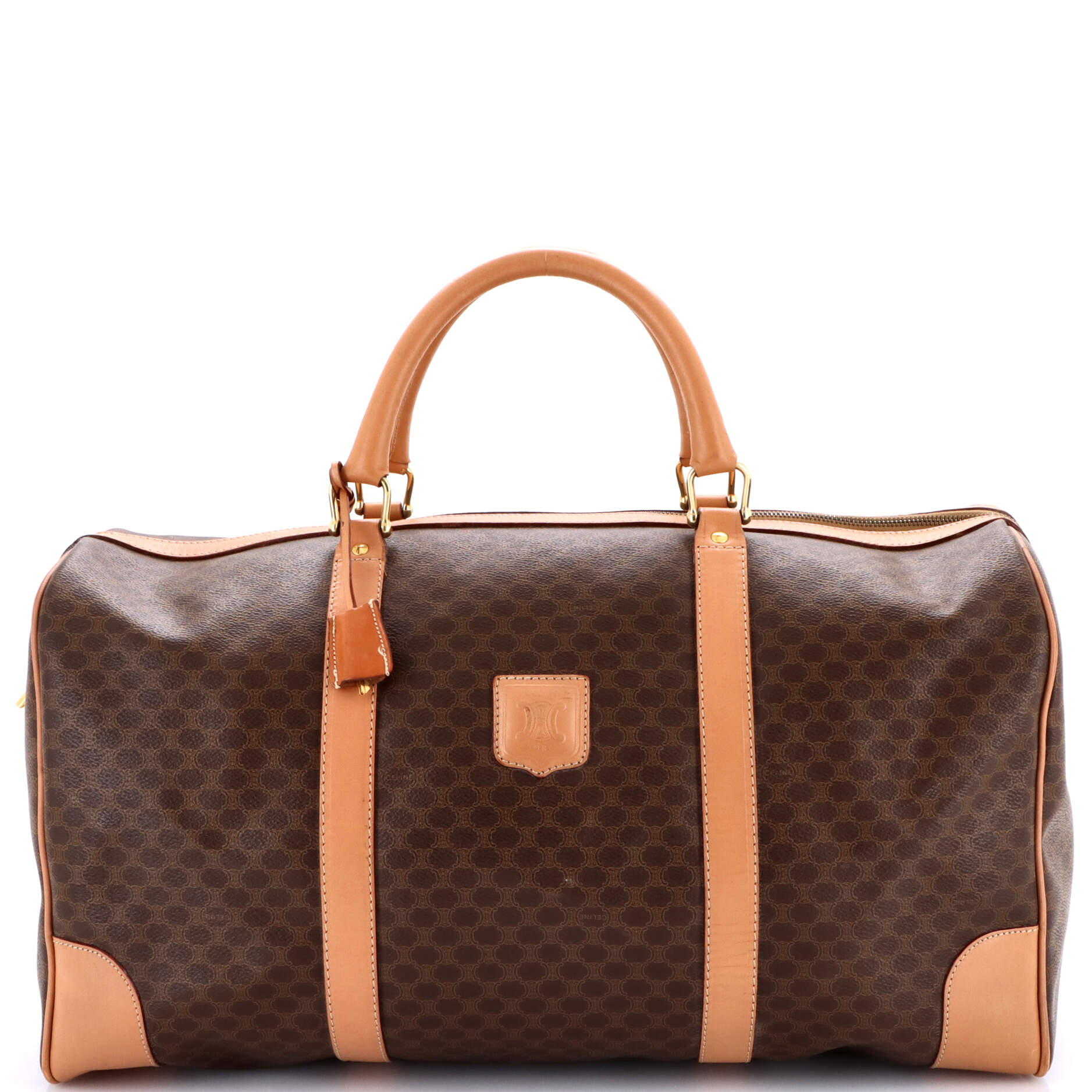 Vintage Duffle Bag Macadam Coated Canvas Large