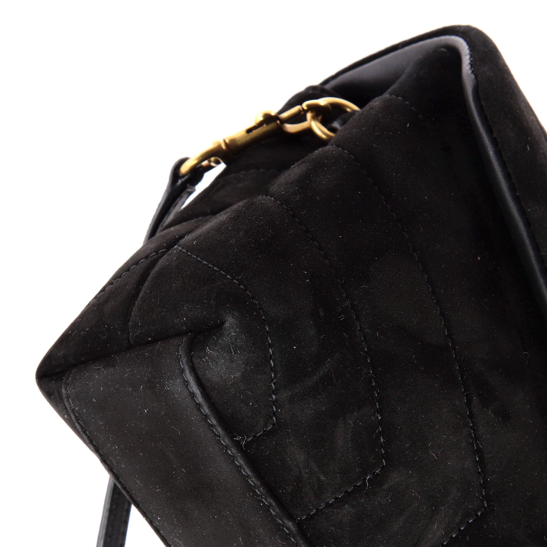 Loulou Shoulder Bag Matelasse Chevron Suede Toy