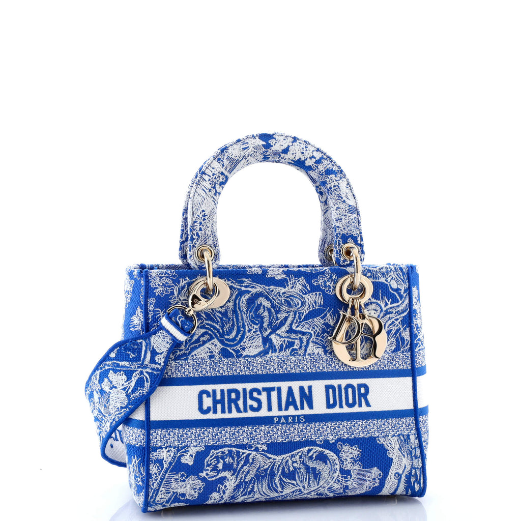 Lady D-Lite Bag Embroidered Canvas Medium