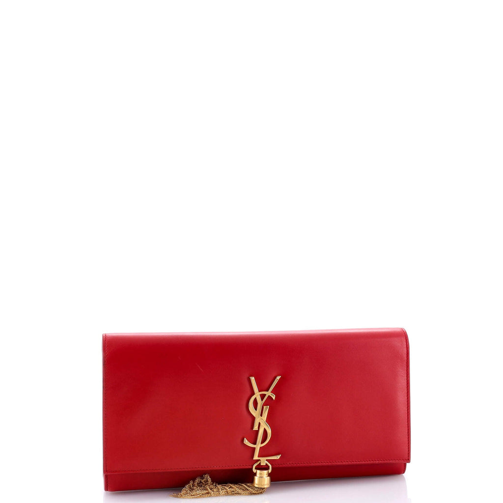 Classic Monogram Tassel Clutch Leather Long