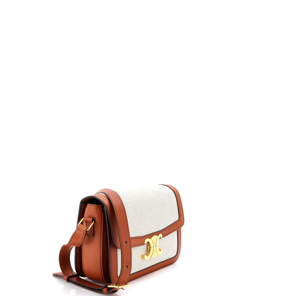 Triomphe Shoulder Bag Canvas with Leather Medium