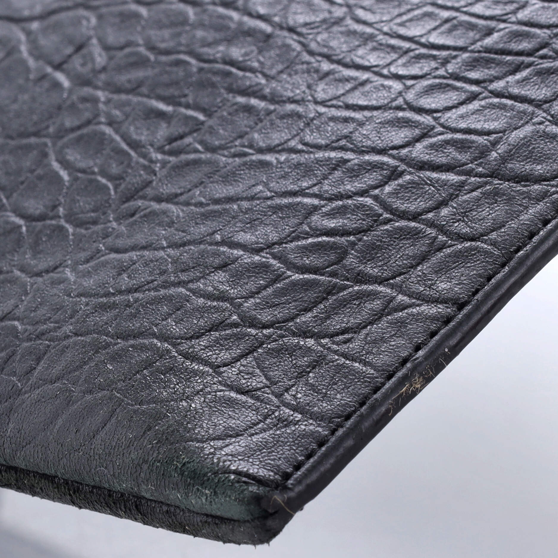 Classic Monogram Zip Pouch Crocodile Embossed Leather Large