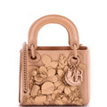 Ultra Matte Lady Dior Bag Flower Embroidered Lambskin Mini