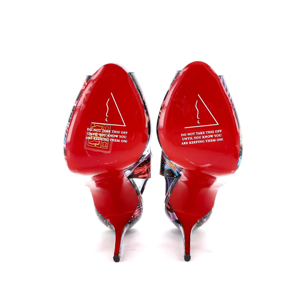 Women's Hot Chick Sling Alta Pumps Printed Patent 120
