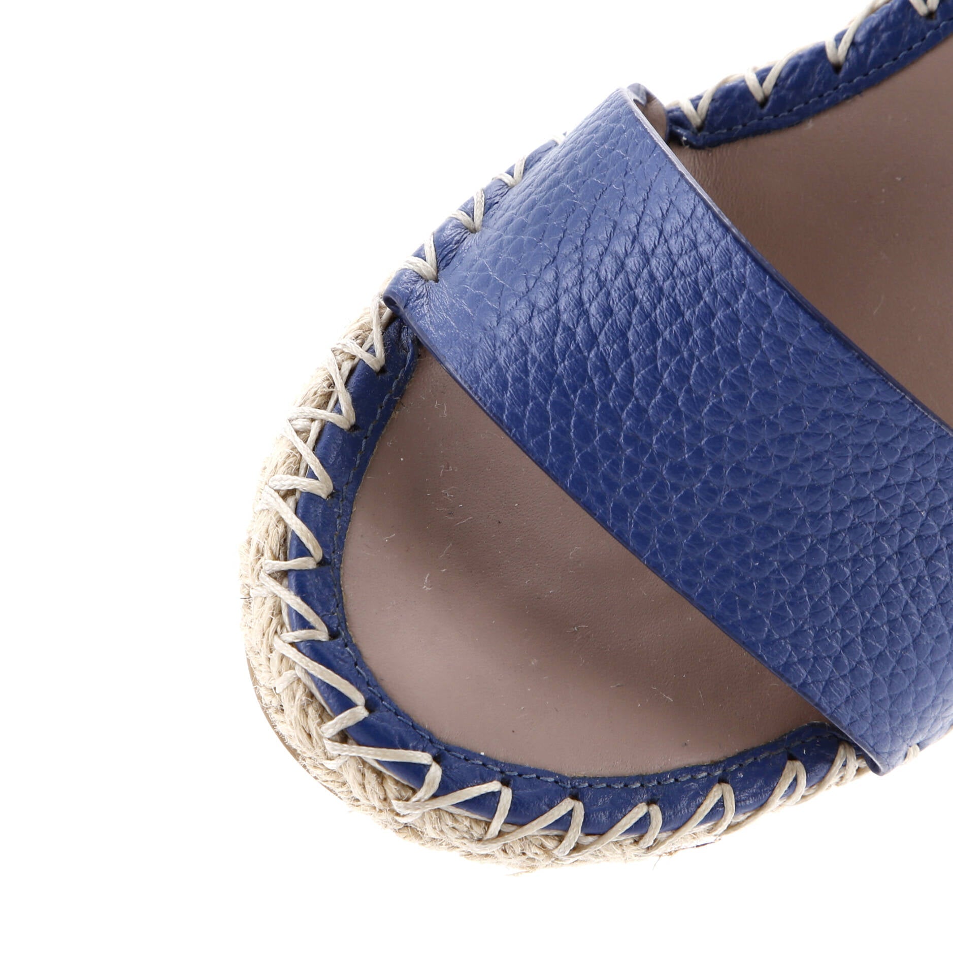 Women's Rockstud Ankle Strap Double Wedge Sandals Leather