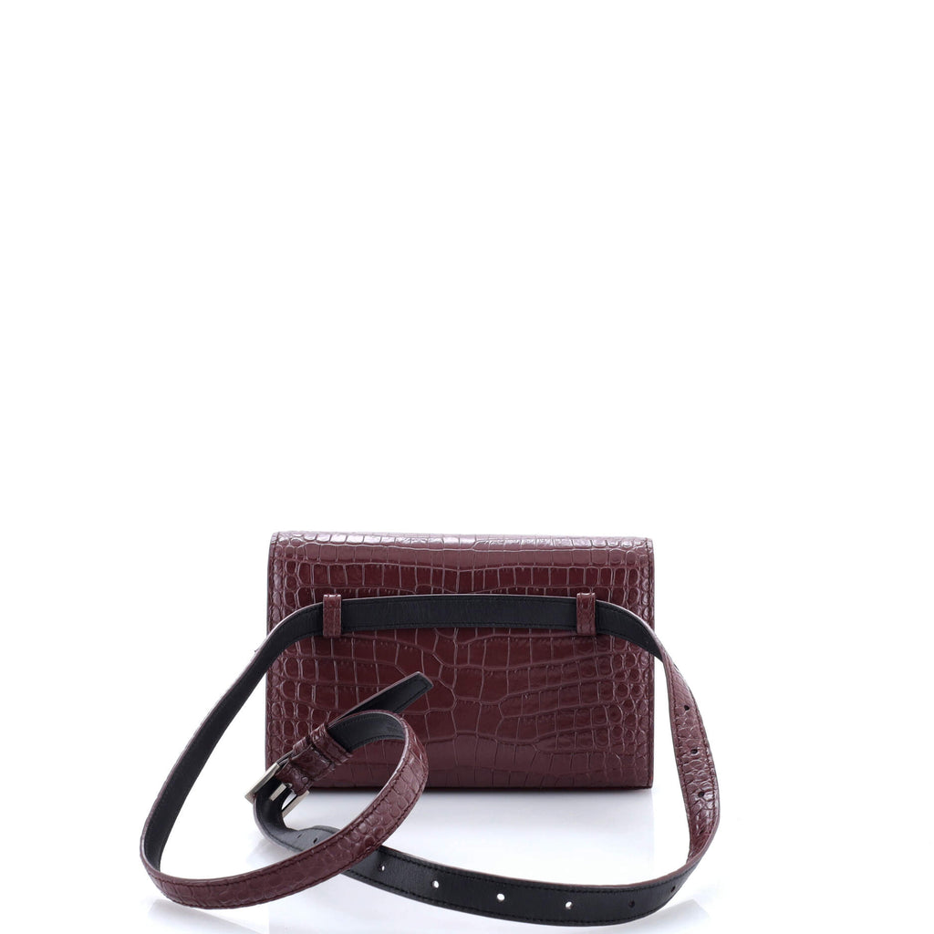 Classic Monogram Kate Belt Bag Crocodile Embossed Leather