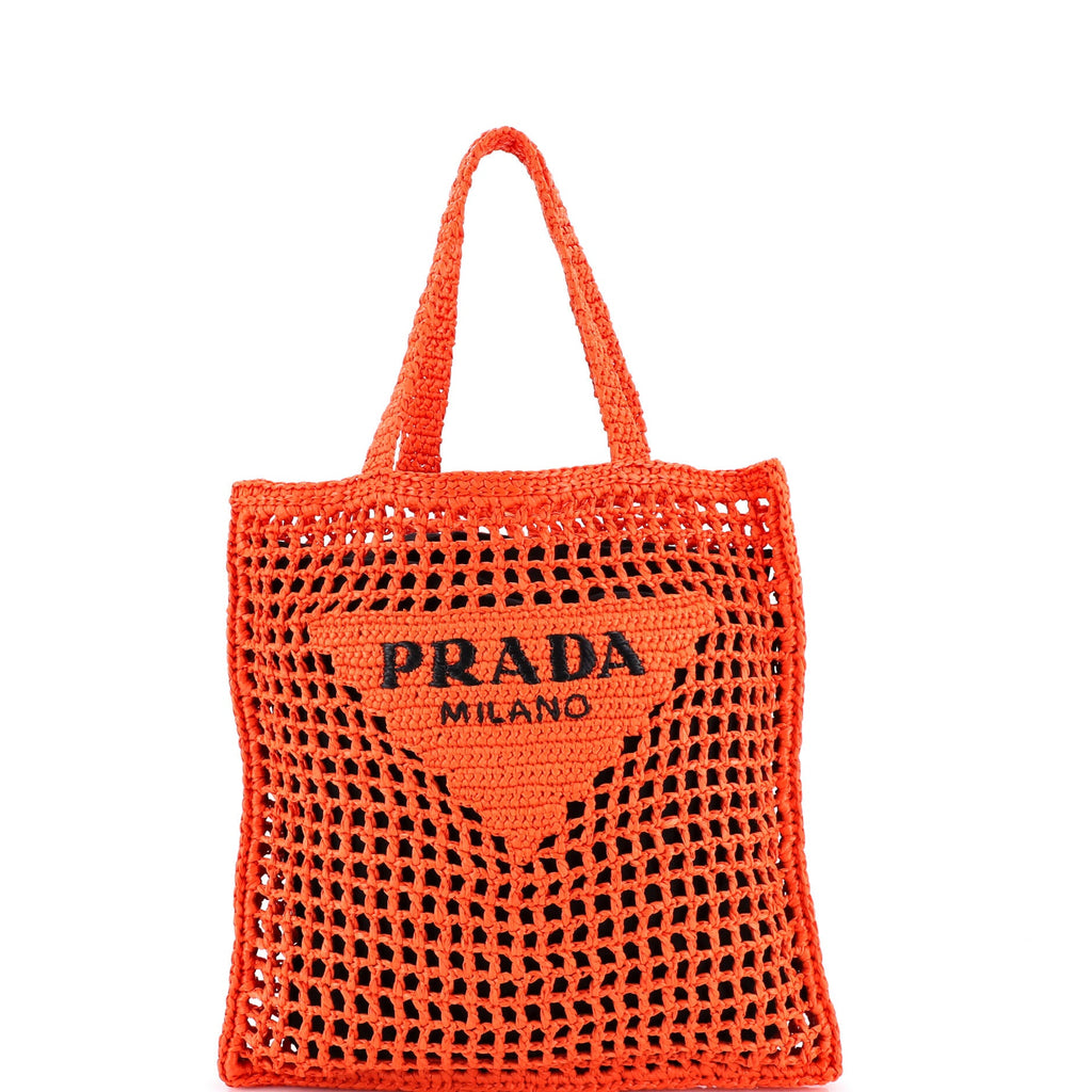 Triangle Logo Open Tote Raffia