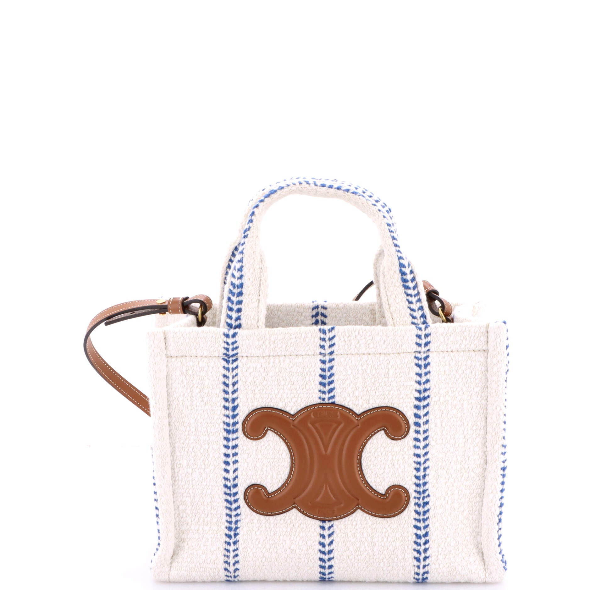 Cabas Thais Tote Triomphe Striped Textile Small