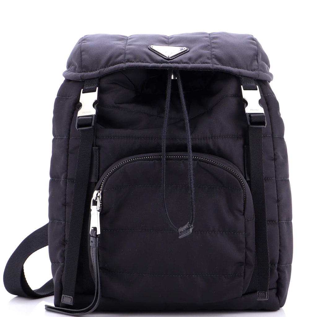 Double Buckle Backpack Quilted Tessuto Medium