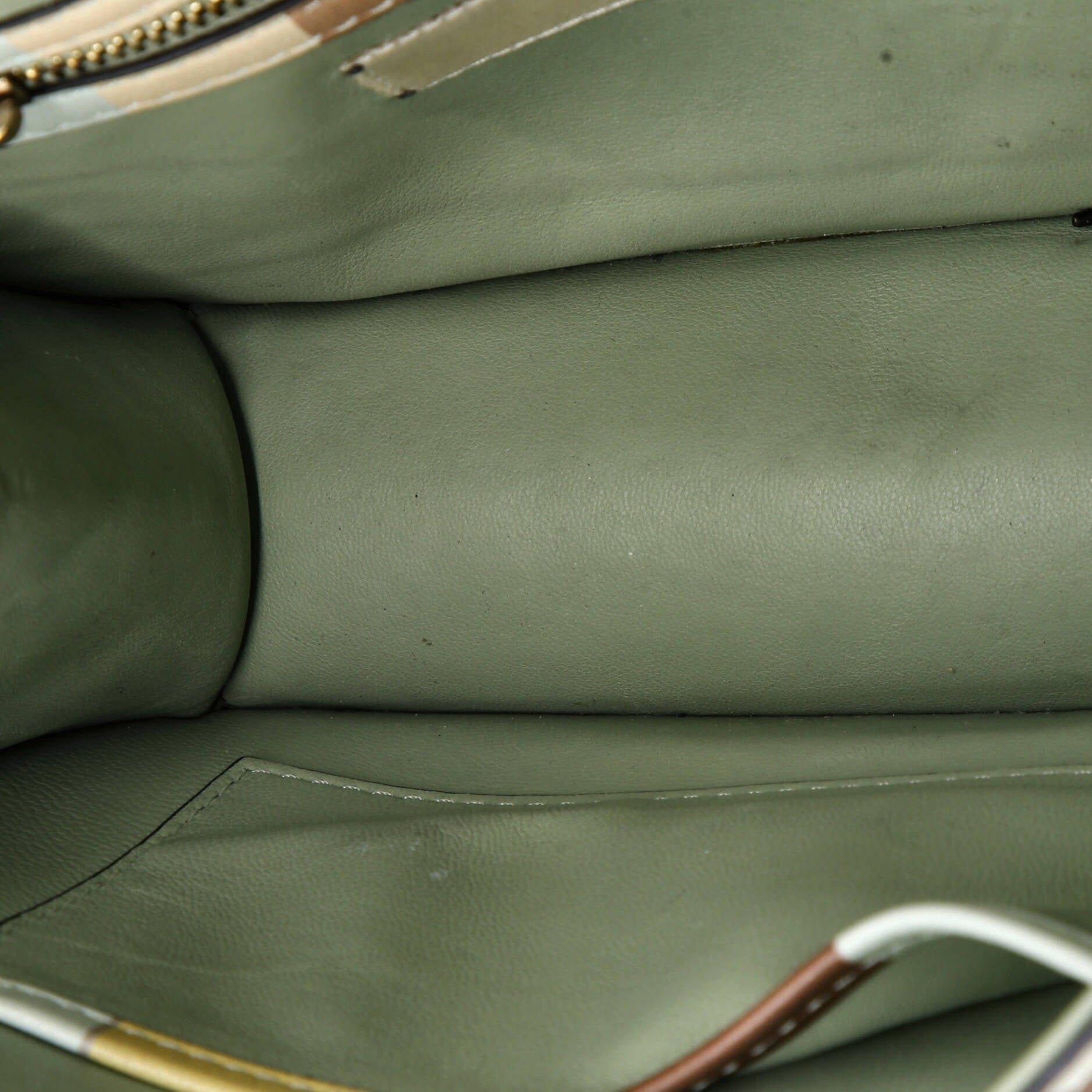 1975 Glam Lock Shoulder Bag Striped Leather Small