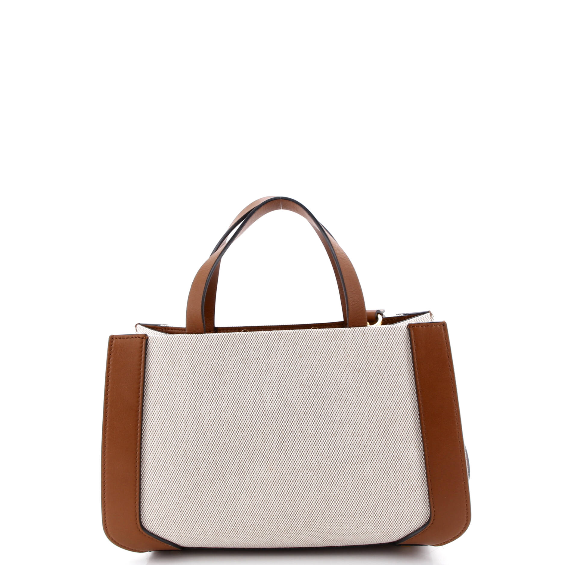 VLogo Shopper Tote Canvas and Leather Small