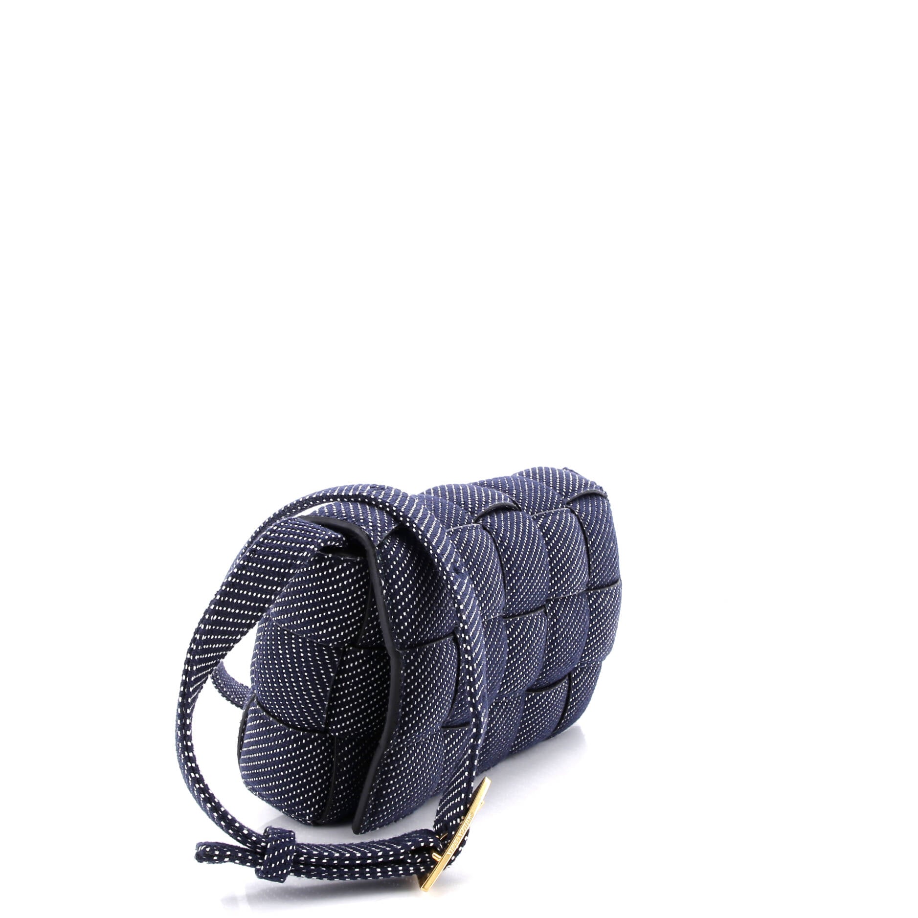 Cassette Crossbody Bag Padded Maxi Intrecciato Denim