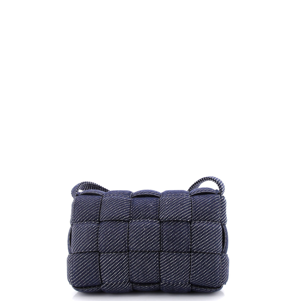Cassette Crossbody Bag Padded Maxi Intrecciato Denim