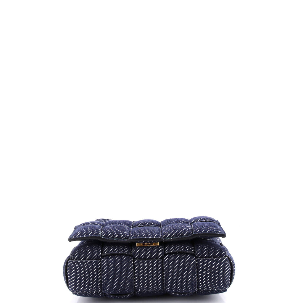 Cassette Crossbody Bag Padded Maxi Intrecciato Denim