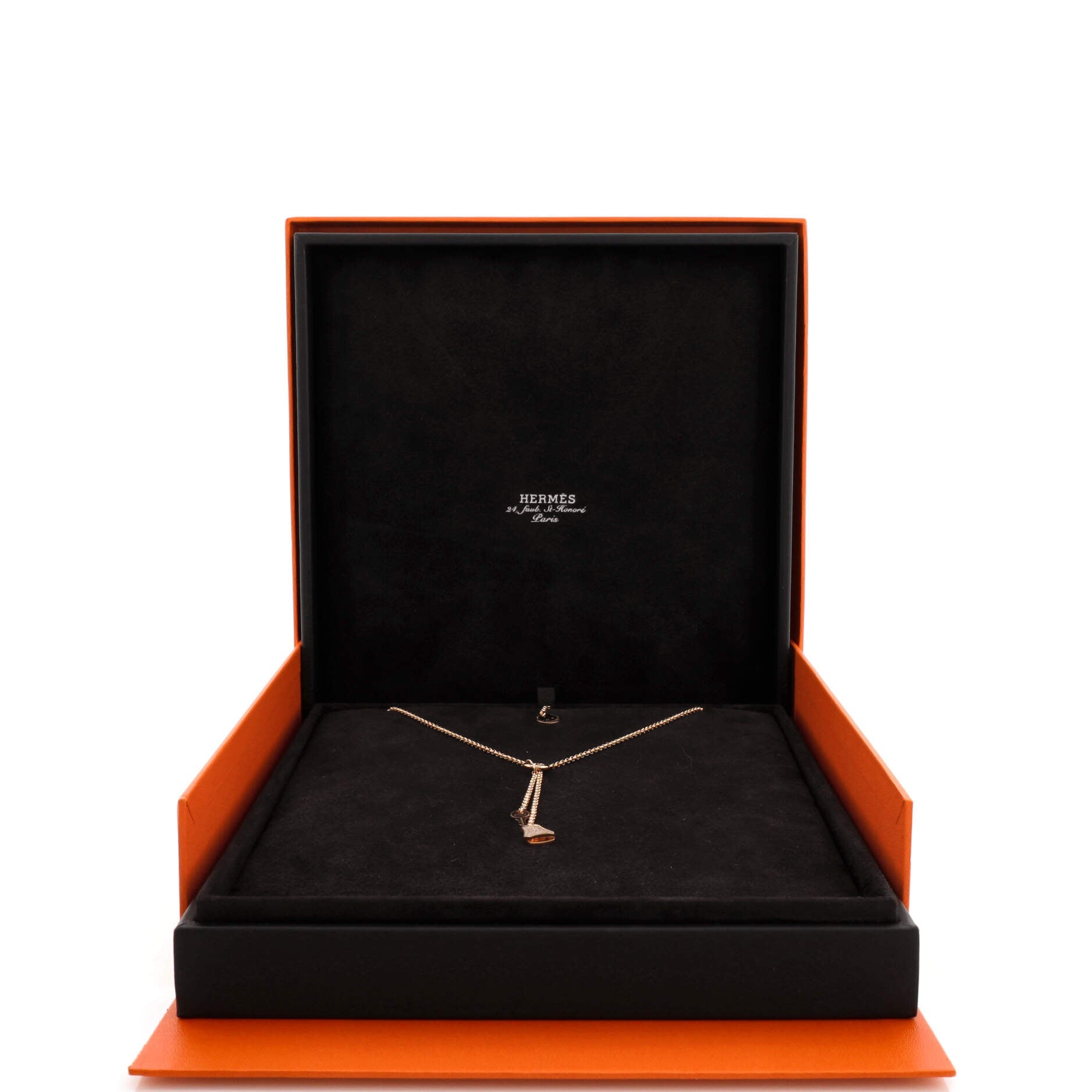 Kelly Clochette Pendant Necklace 18K Rose Gold with Diamonds Small