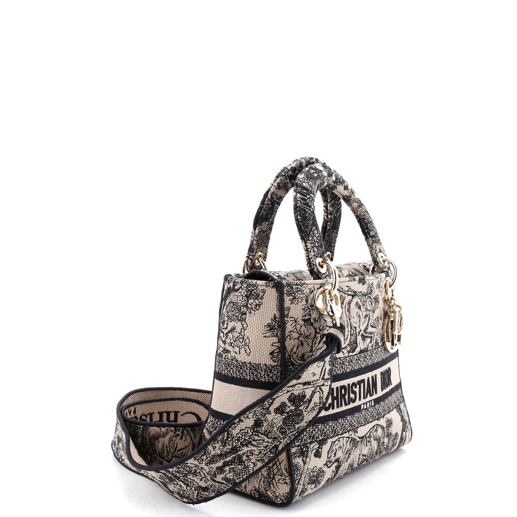 Lady D-Lite Bag Embroidered Canvas Medium