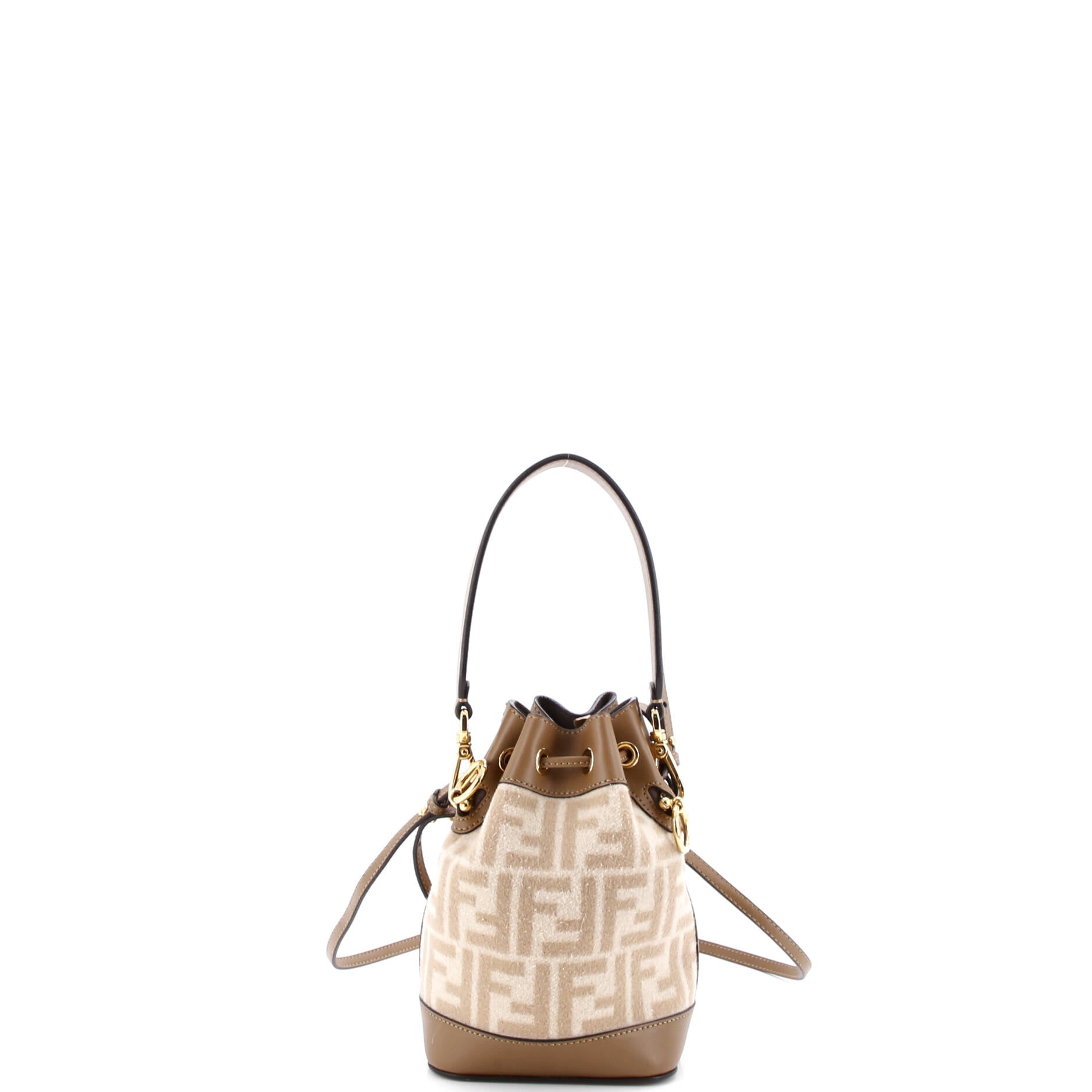 Mon Tresor Bucket Bag Zucca Wool with Leather Mini
