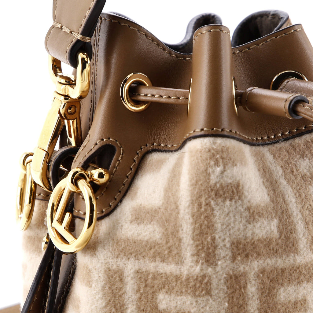 Mon Tresor Bucket Bag Zucca Wool with Leather Mini