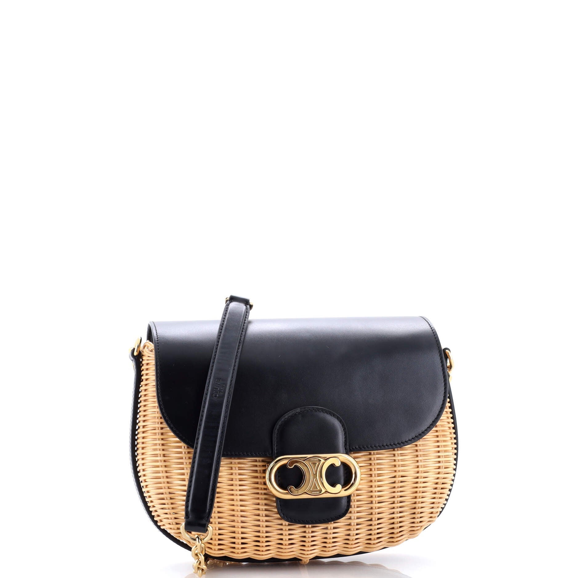 Chaine Maillon Triomphe Bag Wicker with Leather Small