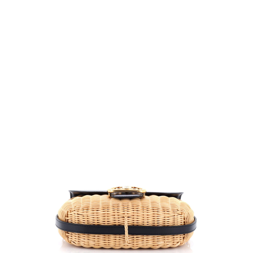 Chaine Maillon Triomphe Bag Wicker with Leather Small