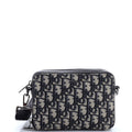 Double Zip Crossbody Pouch Oblique Canvas