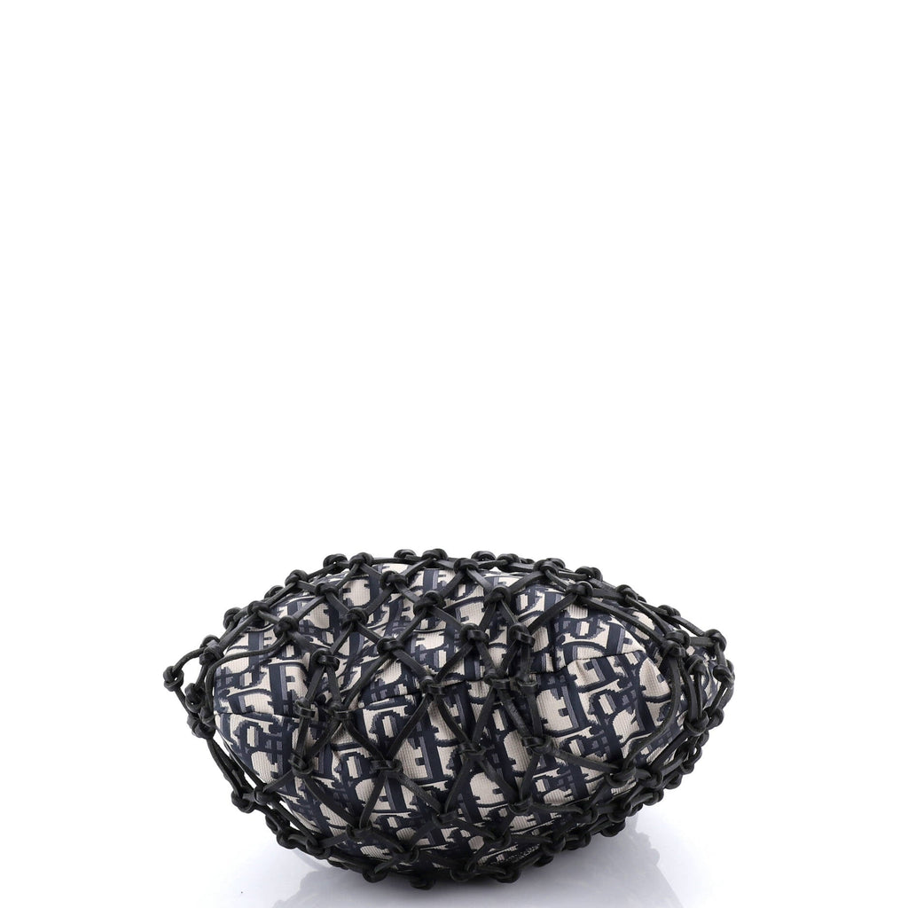 Drawstring Net Tote Diorissimo Canvas and Leather