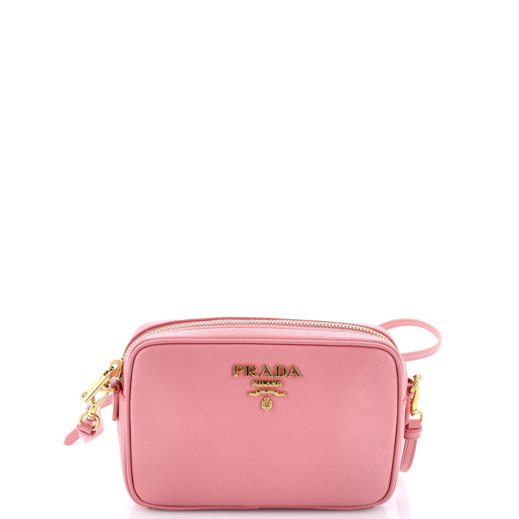 Camera Shoulder Bag Saffiano Leather Small