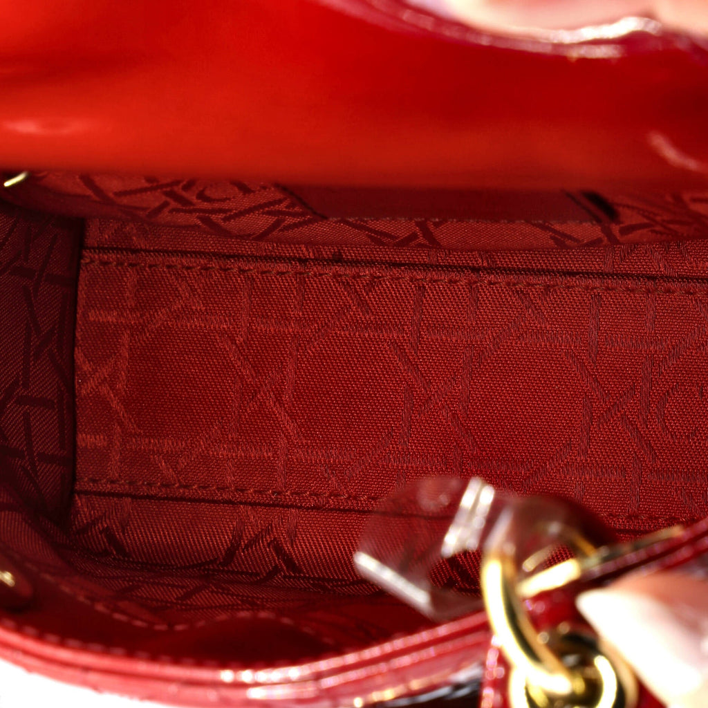 Lady Dior Chain Bag Cannage Quilt Patent Mini