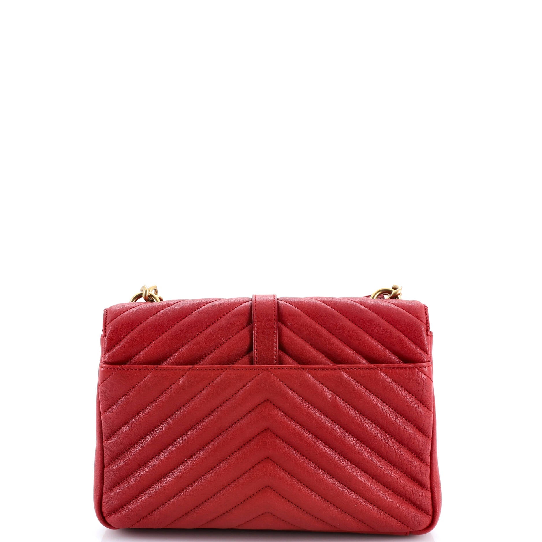Classic Monogram College Bag Matelasse Chevron Leather Medium