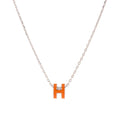 Pop H Pendant Chain Necklace Metal and Enamel Mini