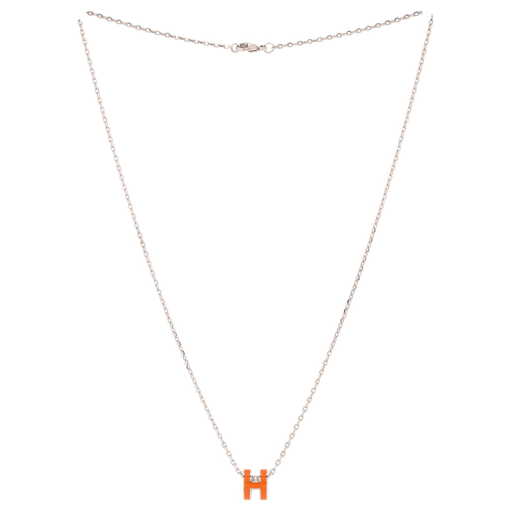 Pop H Pendant Chain Necklace Metal and Enamel Mini