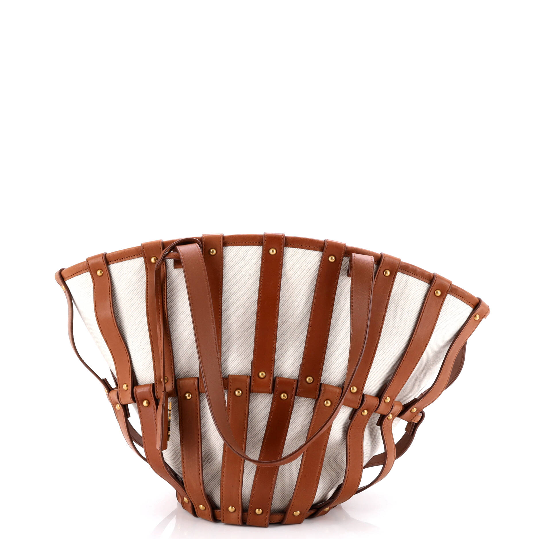 Beatrix Panier Cut Out Tote Canvas with Leather