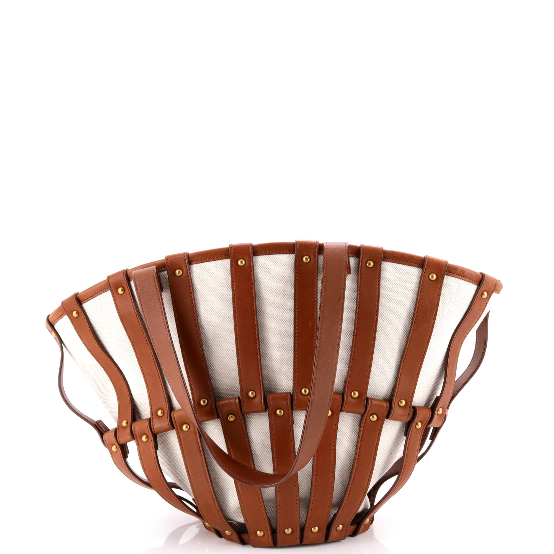 Beatrix Panier Cut Out Tote Canvas with Leather