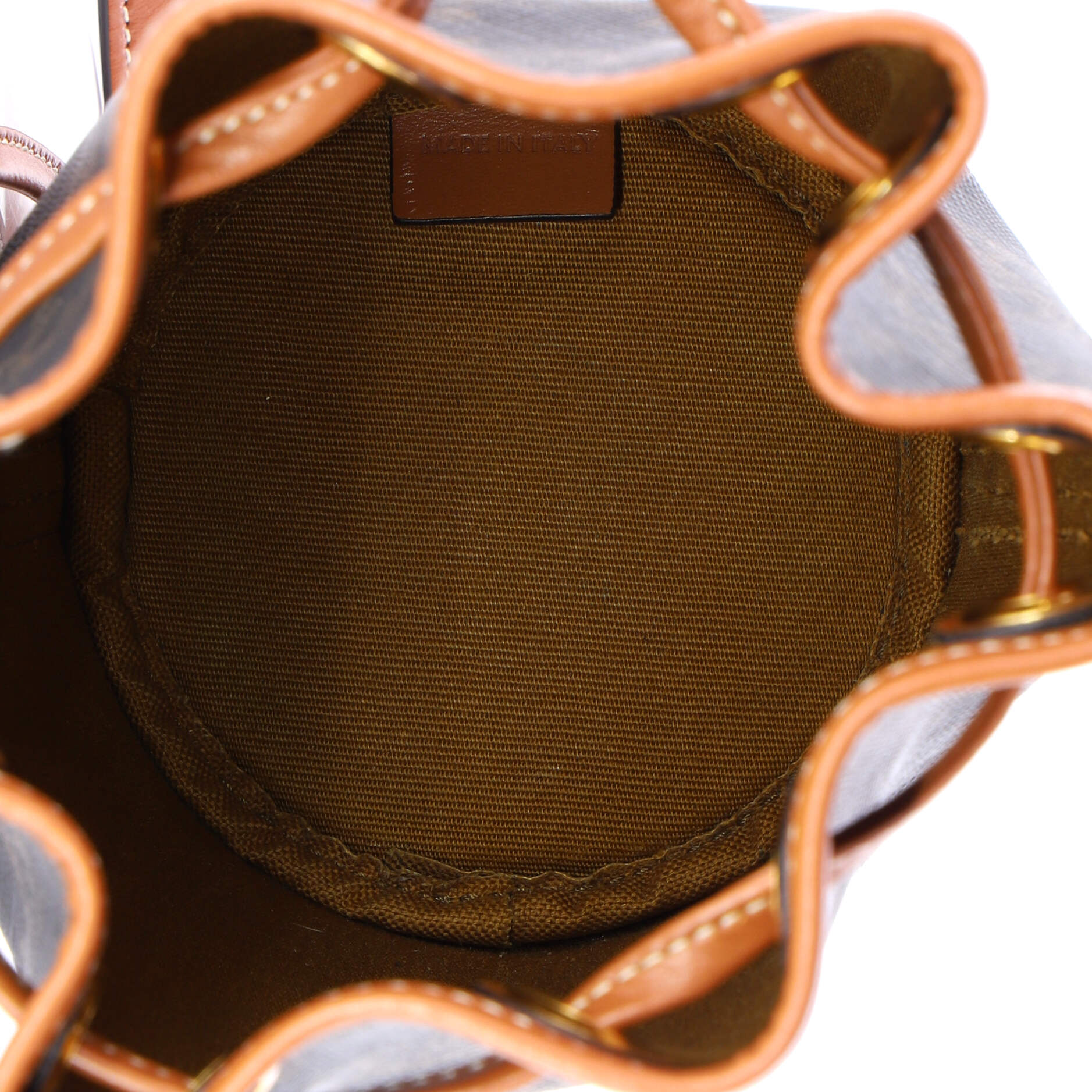 Drawstring Bucket Bag Triomphe Coated Canvas Mini