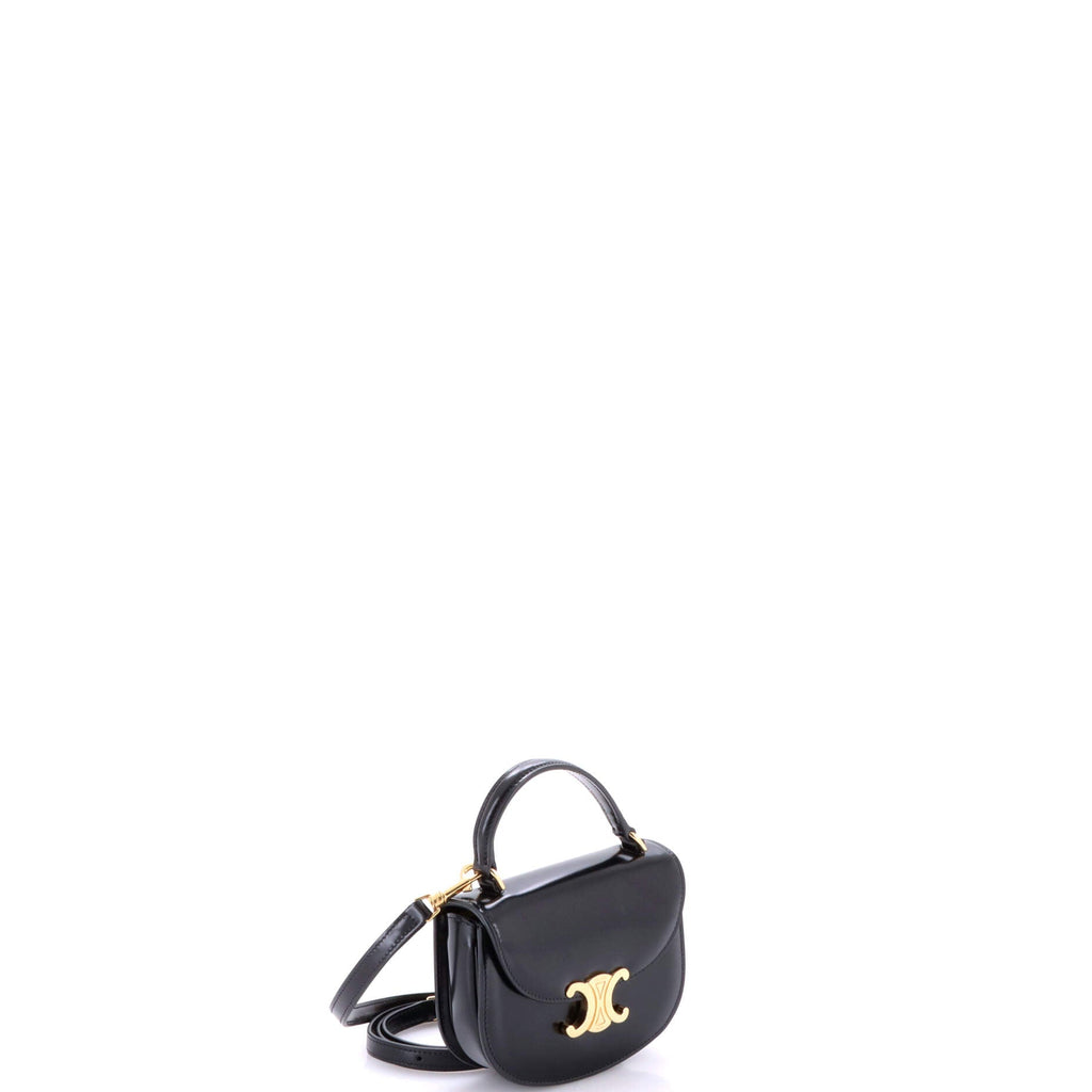 Triomphe Besace Clea Top Handle Flap Bag Leather Mini