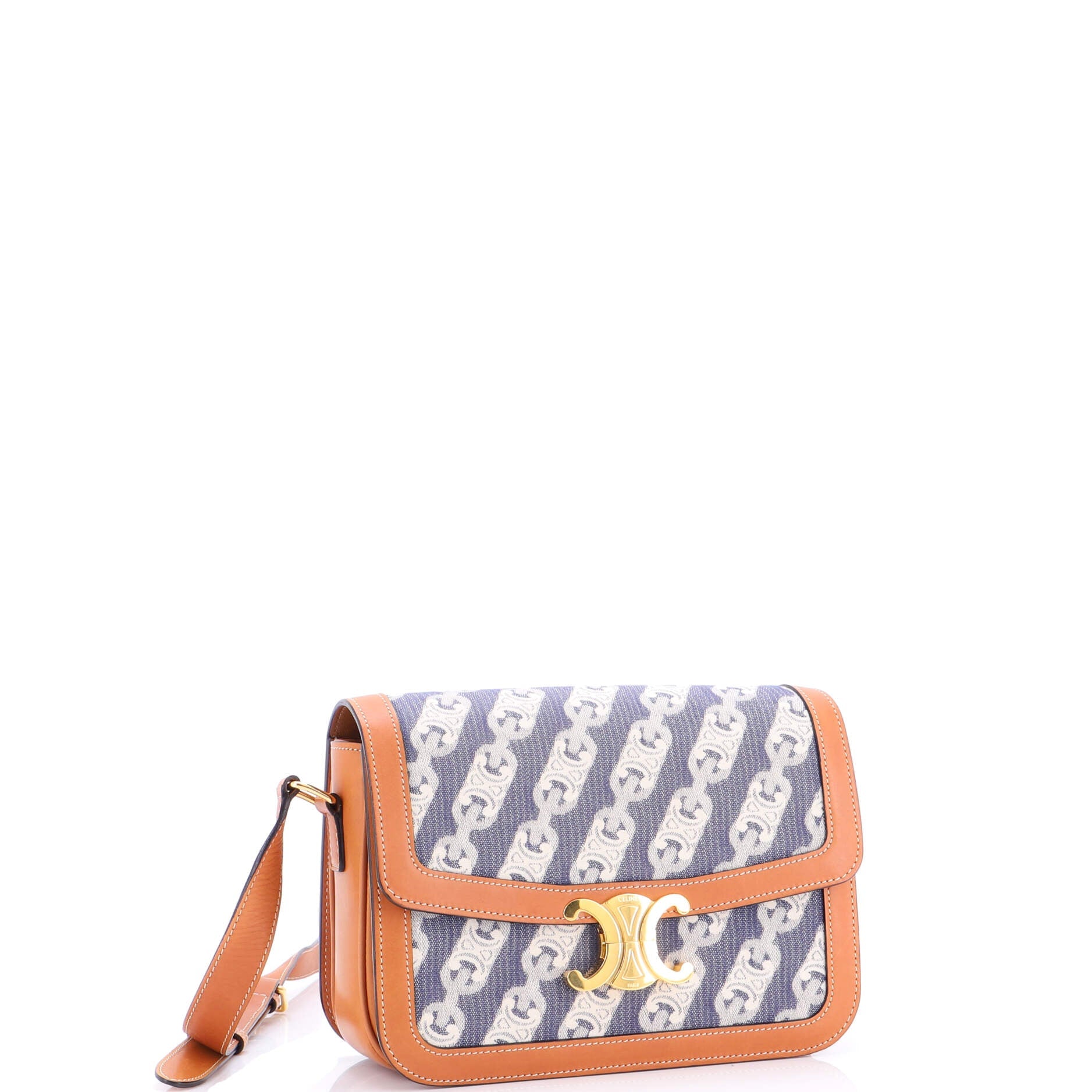 Triomphe Shoulder Bag Printed Canvas and Leather Medium