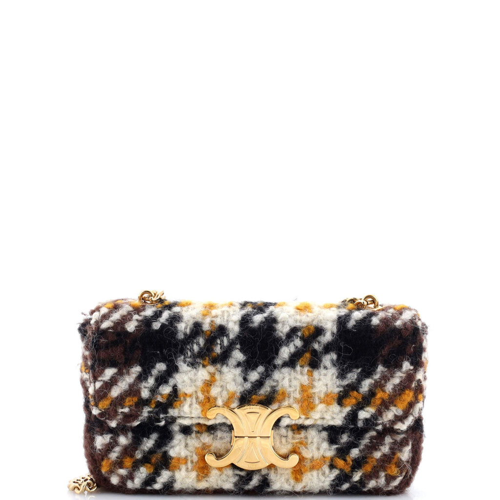 Triomphe Chain Shoulder Bag Shearling Small