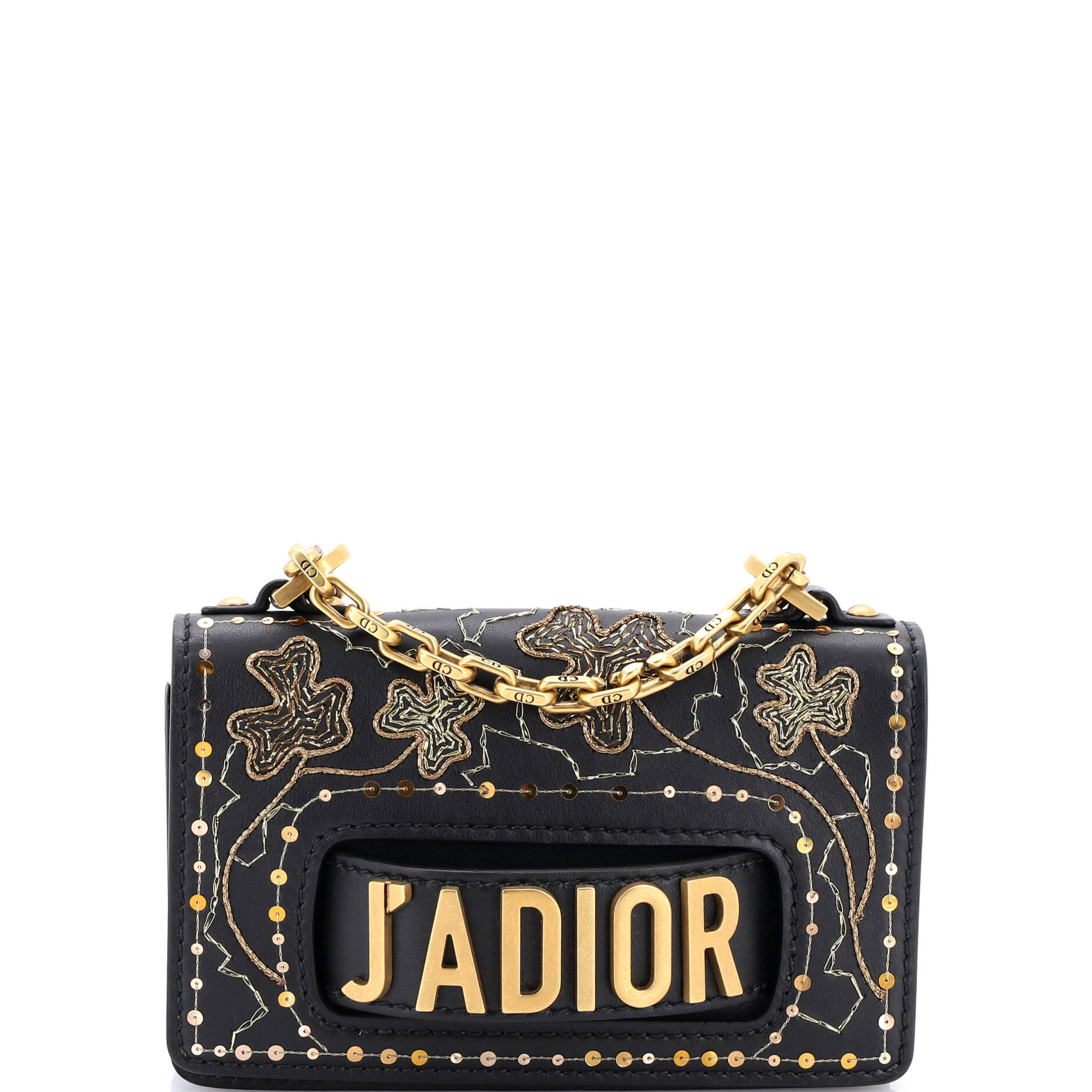 J'Adior Flap Bag Embellished Leather Mini