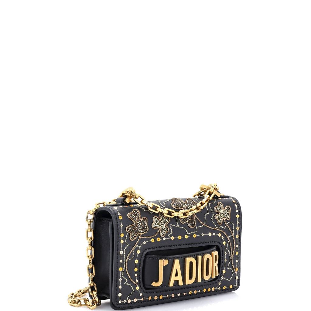 J'Adior Flap Bag Embellished Leather Mini